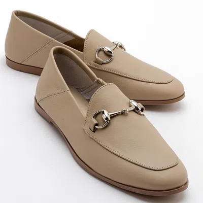 Forever & Always Shoes Penny Leather Horsebit Loafers In Nude