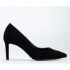 Forever & Always Shoes Perla Pointed Toe Stiletto Pumps In Black Suede