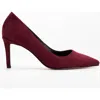 Forever & Always Shoes Women's Red Perla - Burgundy Suede Pointed Toe Stiletto Pump