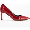 Forever & Always Shoes Perla Pointed Toe Stiletto Pumps In Red Patent