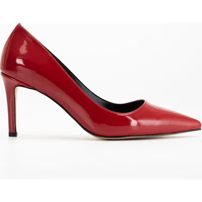 Forever & Always Shoes Perla Pointed Toe Stiletto Pumps In Red Patent