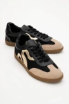 Forever & Always Shoes Perry Leather Sneakers In Black Leather