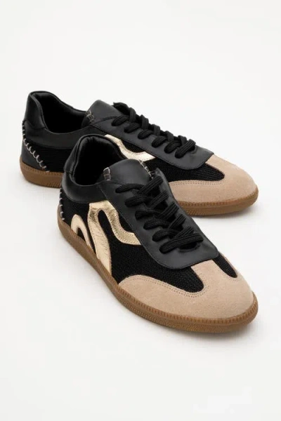 Forever & Always Shoes Perry Leather Sneakers In Black Leather