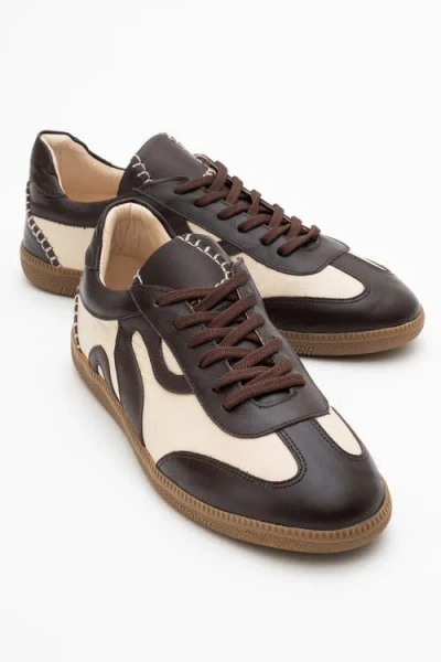 Forever & Always Shoes Perry Leather Sneakers In Brown
