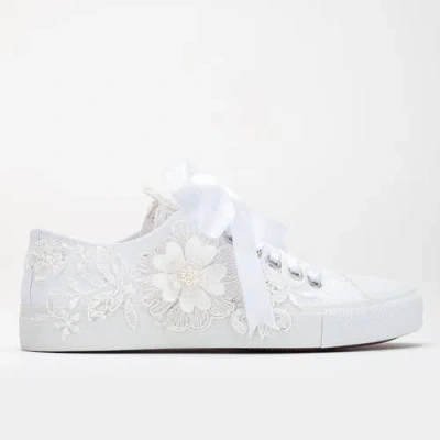 Forever & Always Shoes Peyton Floral Lace Bridal Sneakers In White