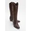 Forever & Always Shoes Pietro Leather Western Knee High Boot In Brown