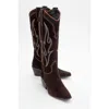 Forever & Always Shoes Pietro Leather Western Knee High Boot In Brown