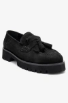 Forever & Always Shoes Poen Leather Tassel Loafer In Black