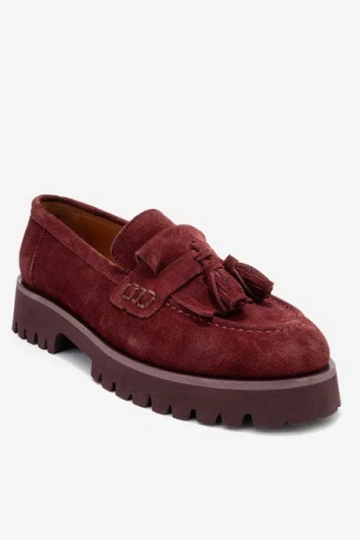 Forever & Always Shoes Poen Leather Tassel Loafer In Burgundy