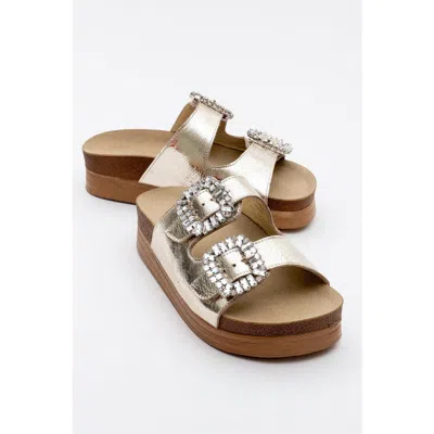Forever & Always Shoes Polacca Leather Slide Sandal