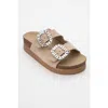 Forever & Always Shoes Polacca Leather Slide Sandal