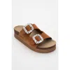 Forever & Always Shoes Polacca Leather Slide Sandal