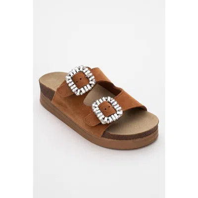 Forever & Always Shoes Polacca Leather Slide Sandal
