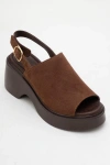 Forever & Always Shoes Power Leather Platform Wedge Sandals