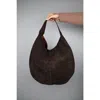 Forever & Always Shoes Puja Leather Shoulder Bag In Brown