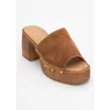 Forever & Always Shoes Pull Leather Platform Mules
