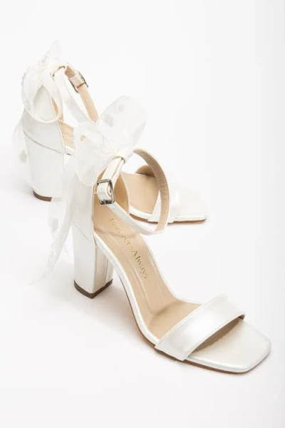 Forever & Always Shoes Rafaelle Bridal Sandals With Lace Back Bow In Ivory