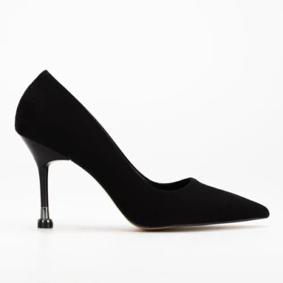 Forever & Always Shoes Raven Pointed Toe Stiletto Pumps In Black Suede