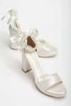 Forever & Always Shoes Renee Platform Sandals With Pearls In Ivory Faux Leather