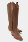 Forever & Always Shoes Rios Leather Fringe Knee High Boot In Neutral
