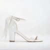 Forever & Always Shoes Rochelle Ivory Bridal Sandals With Ribbon In Ivory
