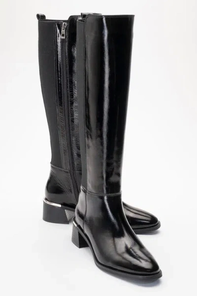 Forever & Always Shoes Rochos Leather Boot In Black