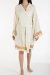Forever & Always Shoes Romy Handmade Cotton Boho Kimono In Off-white