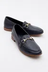 Forever & Always Shoes Rory Leather Bit Loafer In Blue