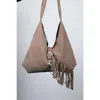 Forever & Always Shoes Rosalin Leather Tassel Shoulder Bag In Brown