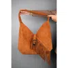 Forever & Always Shoes Rosalin Leather Tassel Shoulder Bag In Orange