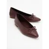 Forever & Always Shoes Ruby Leather Pointed Toe Flats In Burgundy Brown Leather