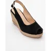 Forever & Always Shoes Ryan Suede Leather Espadrilles In Black