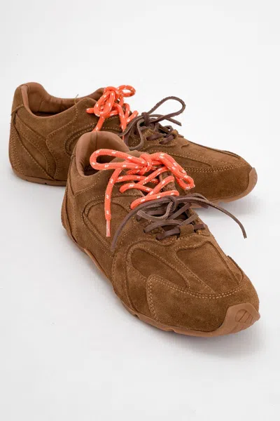 Forever & Always Shoes Selena Leather Sneakers In Orange