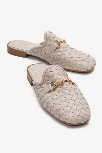 Forever & Always Shoes Senia Leather Woven Mule In Animal Print