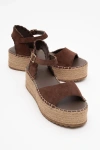 Forever & Always Shoes Serez Leather Platform Espadrilles Sandal