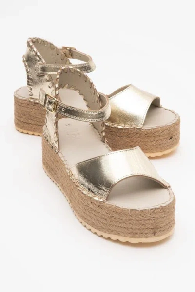 Forever & Always Shoes Serez Leather Platform Espadrilles Sandal