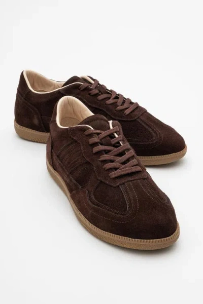 Forever & Always Shoes Shiva Suede Leather Sneakers In Brown Suede Leather