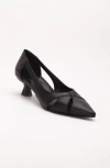 Forever & Always Shoes Sidal Kitten Heel Leather Pumps