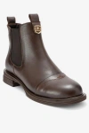 Forever & Always Shoes Sidney Leather Buckled Chelsea Boot In Brown