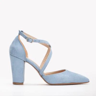 Forever & Always Shoes Women's Sina - Baby Blue Suede Bridal Shoes