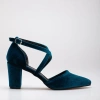 Forever & Always Shoes Women's Sina - Teal Blue Velvet High Heels
