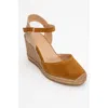 Forever & Always Shoes Sinta Suede Leather Platform Espadrille