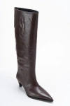 Forever & Always Shoes Siora Leather Knee High Boot In Animal Print