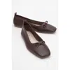 Forever & Always Shoes Sosa Leather Ballet Flats In Brown
