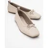 Forever & Always Shoes Sosa Leather Ballet Flats In Light Beige Leather