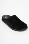 Forever & Always Shoes Space Suede Leather Slide Sandal In Black