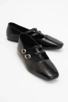 Forever & Always Shoes Starling Leather Mary Jane Flats In Black Patent Leather