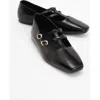Forever & Always Shoes Starling Leather Mary Jane Flats In Black Patent Leather