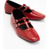 Forever & Always Shoes Starling Leather Mary Jane Flats In Red Patent Leather