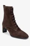Forever & Always Shoes Sudy Leather Lace Up Boot In Brown